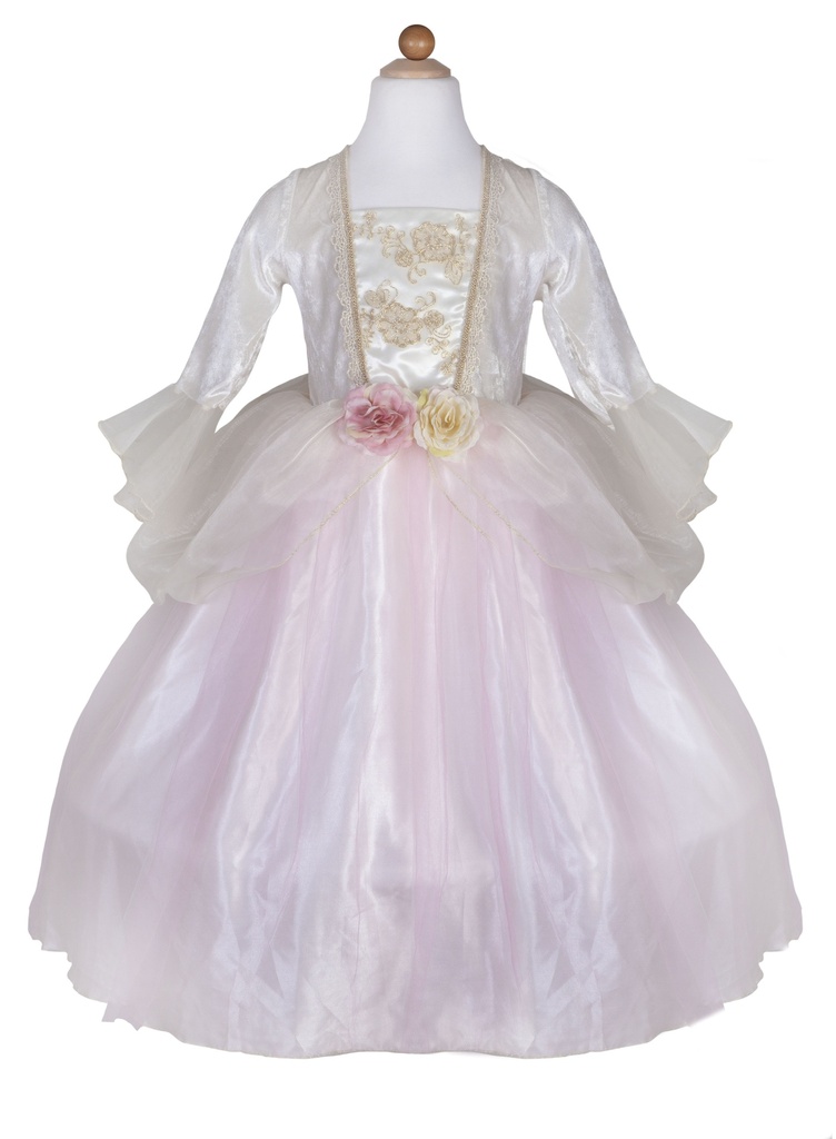 Robe de princesse rose pâle et or taille 5-6 ans