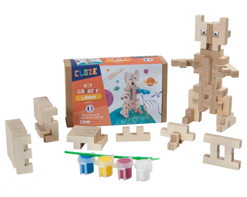 Cloze, jeu de construction créatif robot