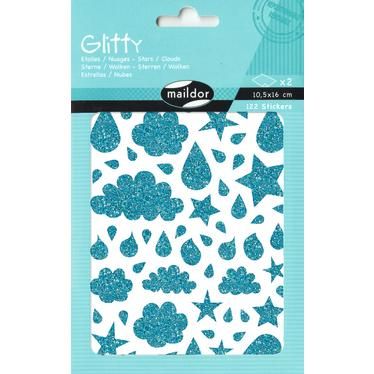 Autocollants Brillants Nuages et Étoiles (Maildor Glitty)