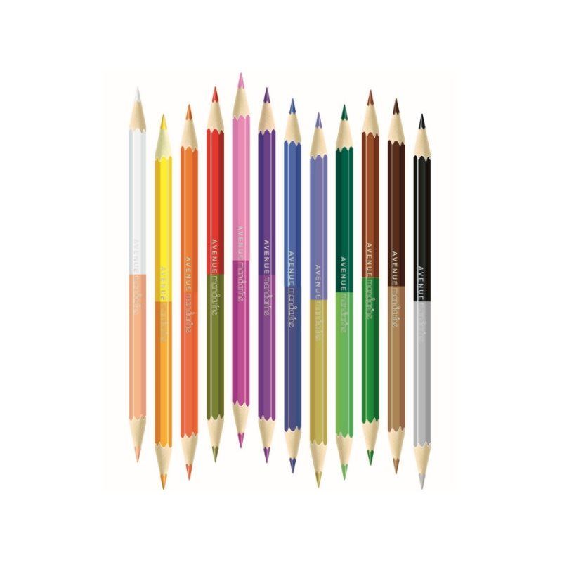 12 crayons de couleurs double pointes (Avenue Mandarine)