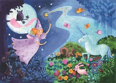 [DJE_DJ07225] La Fée et la Licorne - 36 Pcs* (Puzzles Silhouettes Djeco)
