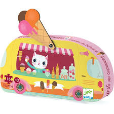 Le Glacier - Puzzles 16 Pièces Silhouettes Djeco