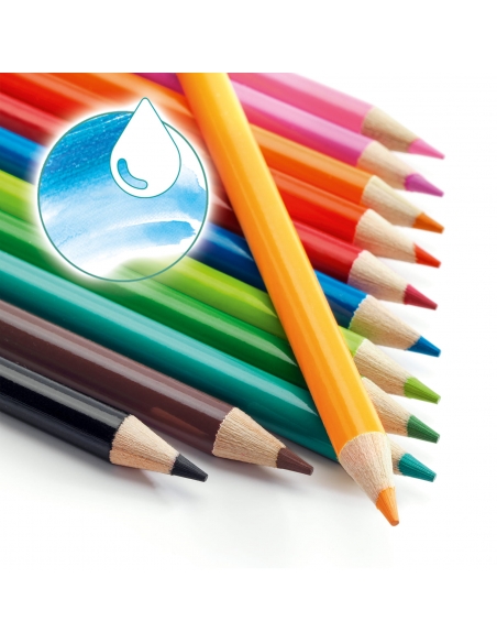 [DJE_DJ08824] 12 Crayons Aquarellables (Les Couleurs Djeco)