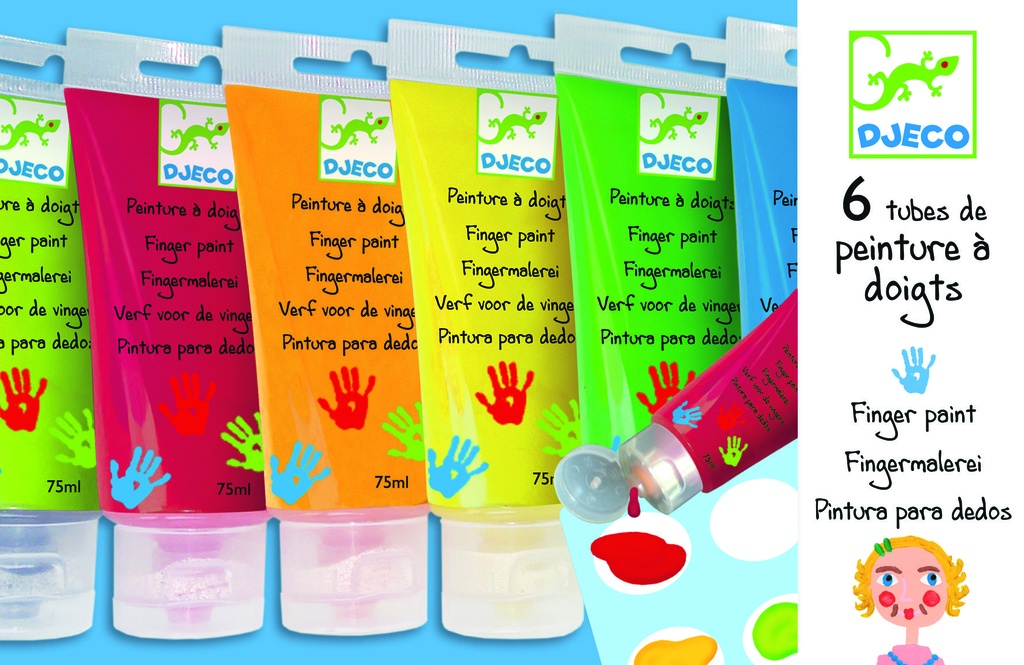 [DJE_DJ08860] 6 Tubes de Peinture à Doigts* (Les Couleurs Djeco)