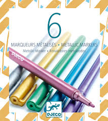 6 marqueurs métalliques (Les Couleurs Djeco)
