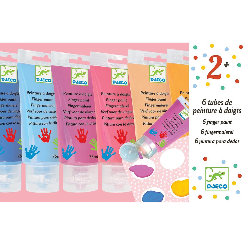 6 tubes de peinture à doigts Sweet (Les Couleurs Djeco)