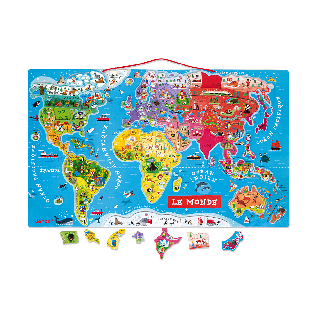 Puzzle Monde Magnetique Version Francaise Janod