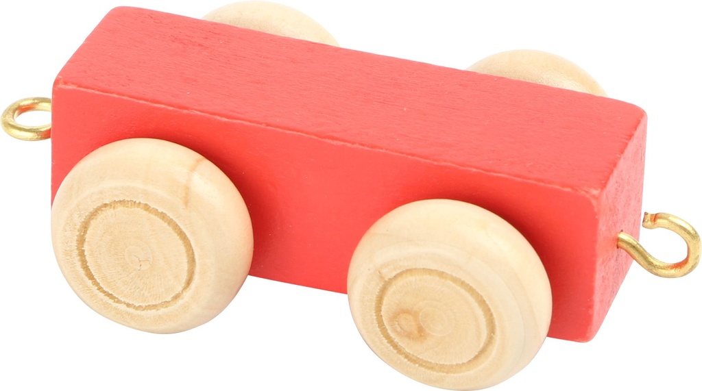 Wagon-remorque rouge du Train de lettres colorées