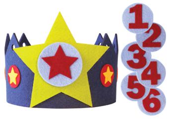 Couronne en Feutre Bleue de Taille Réglable.