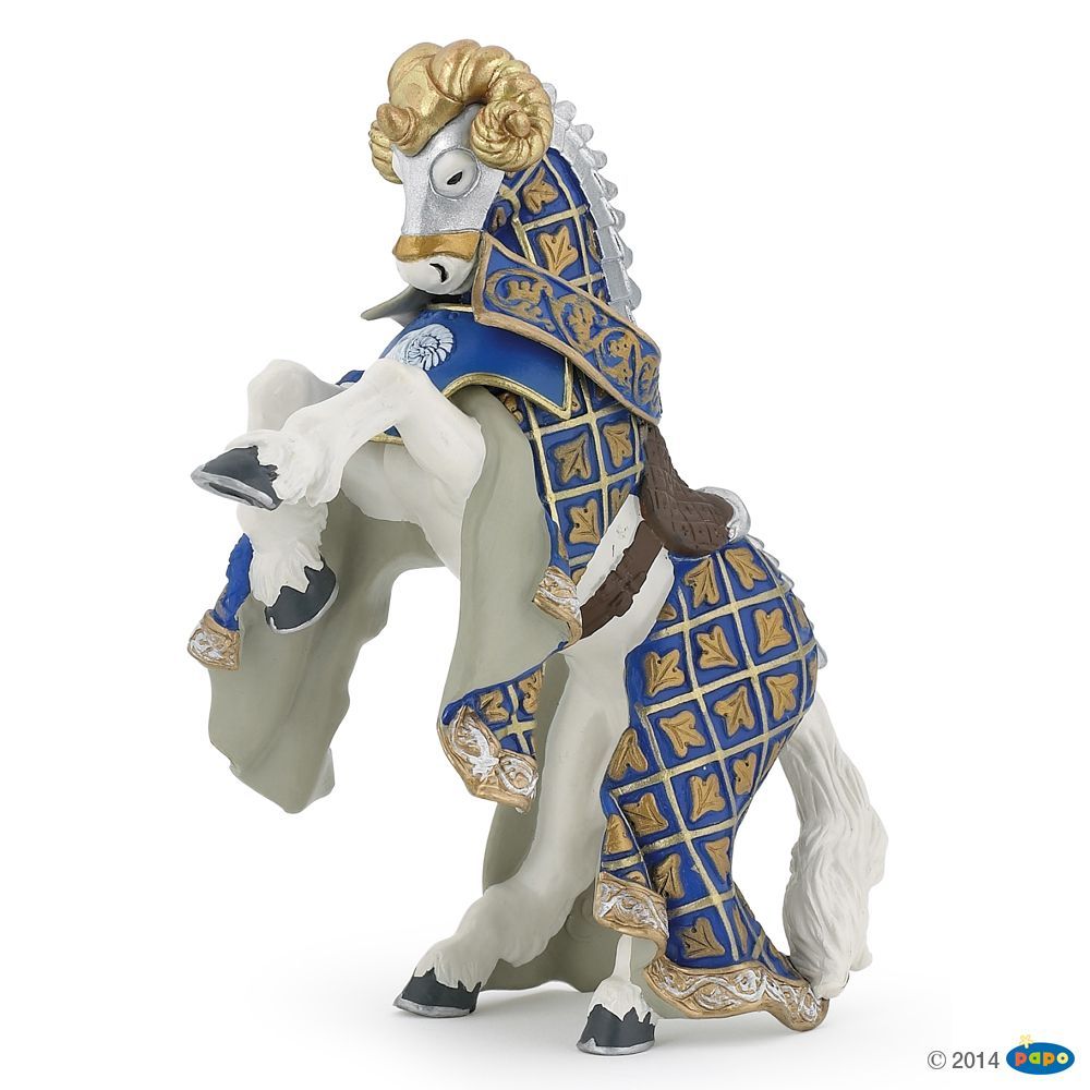 Cheval du Maître des armes cimier bélier, Figurine du Monde Médiéval Papo