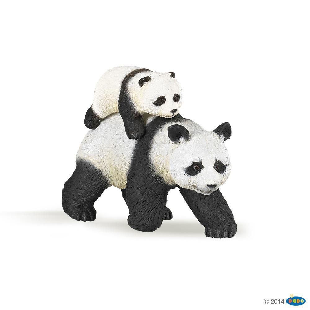 [PAP_50071] Panda et Son Bébé , Figurine de la Vie Sauvage Papo