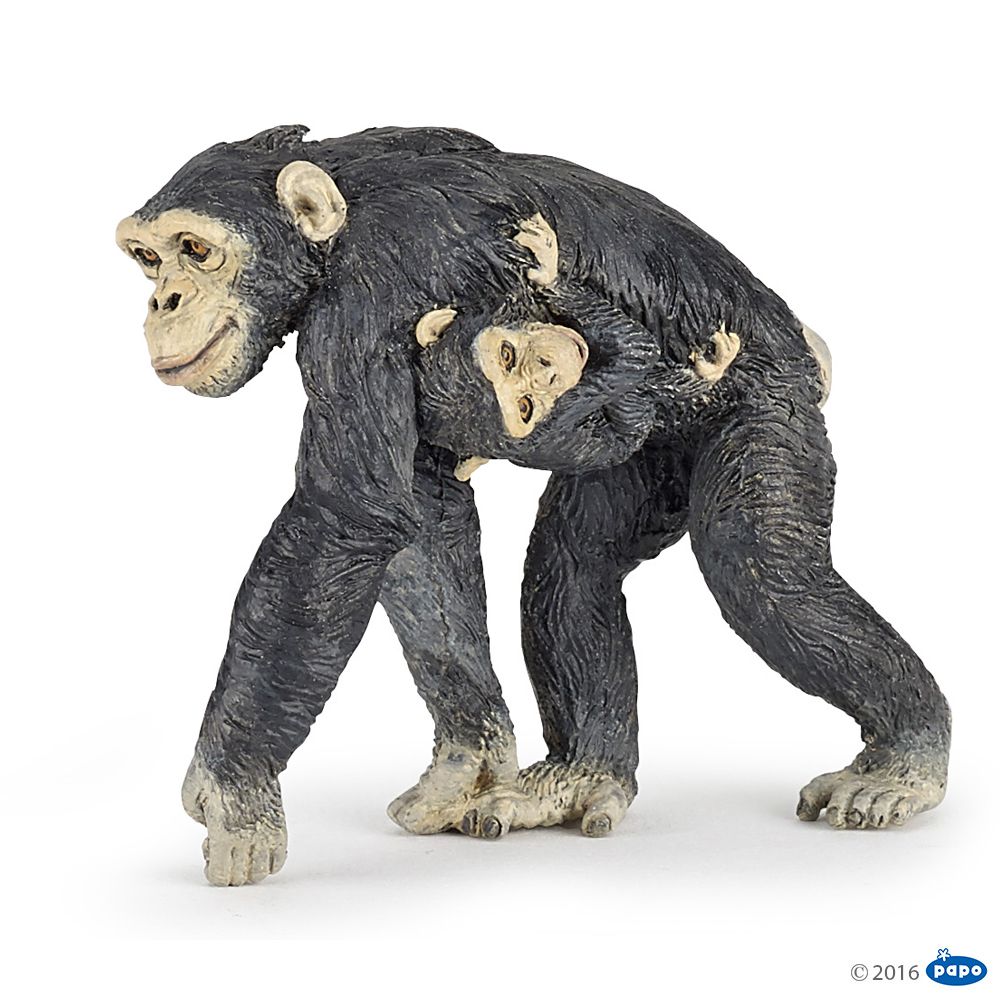 Chimpanzé et son bébé, Figurine de La Vie Sauvage Papo