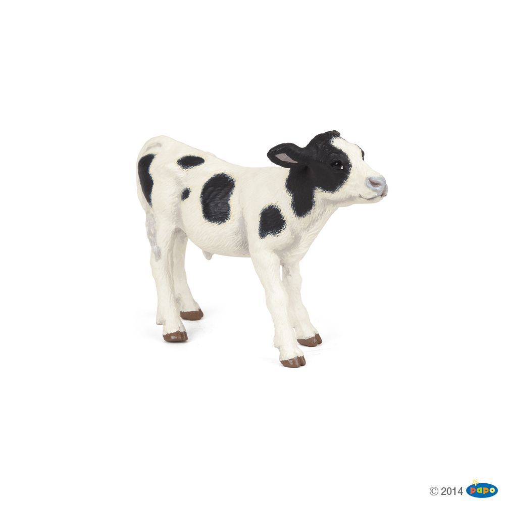 [PAP_51149] Veau Noir et Blanc , Figurine de la Vie à la Ferme Papo