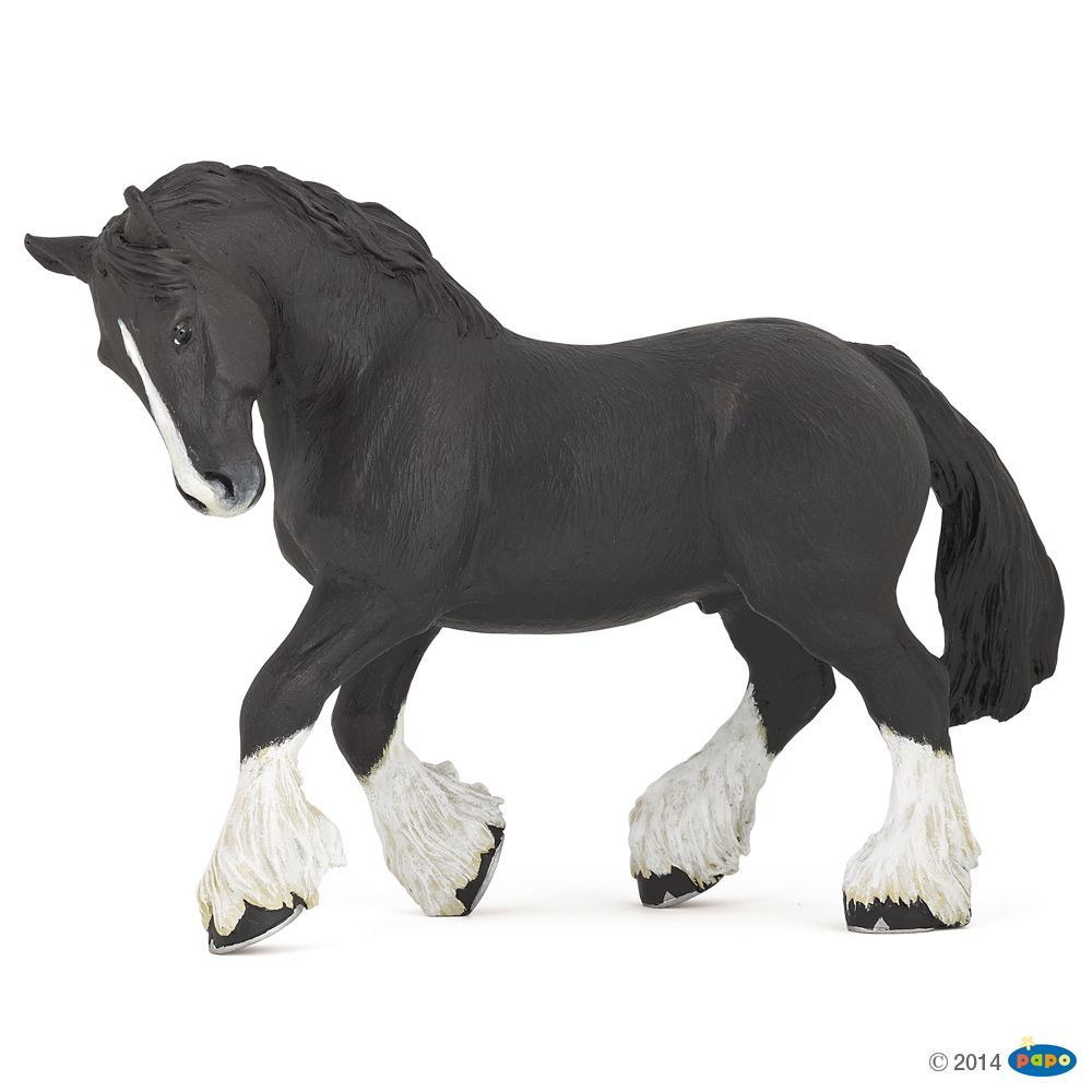 Etalon Shire Noir, Figurine des Chevaux, Poulains & Poneys Papo