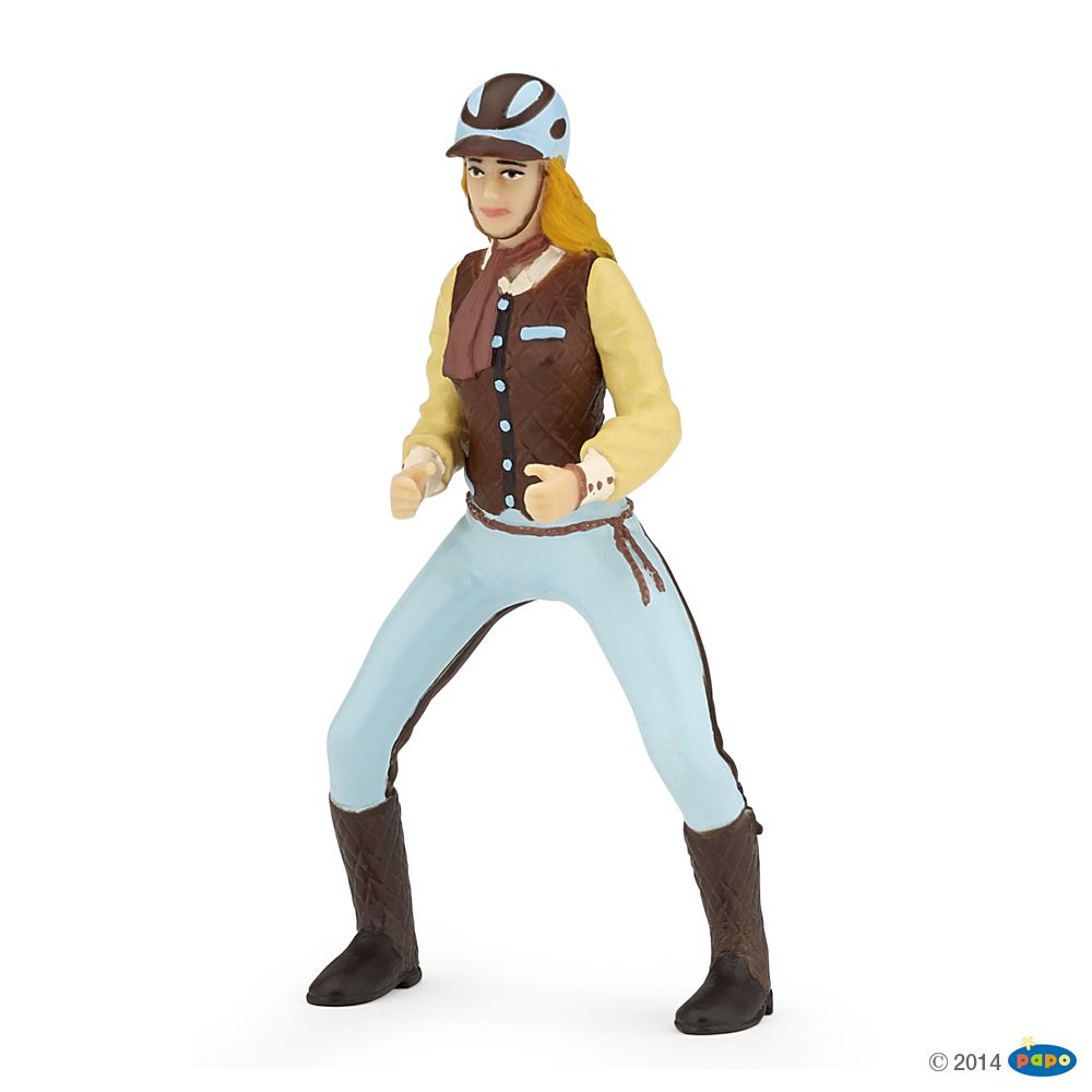 [PAP_52009] Cavalière Fashion Bleue, Figurine des Chevaux, Poulains & Poneys Papo