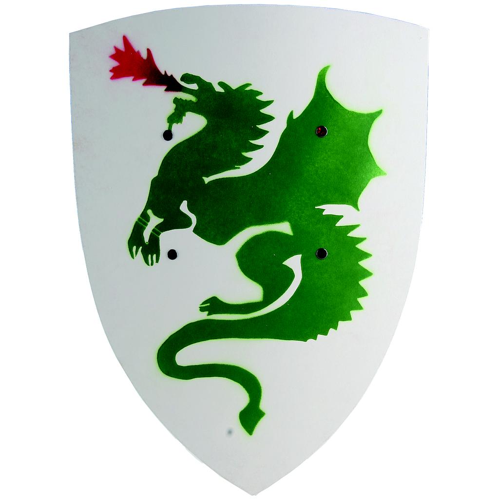 [VAH_201] Petit Bouclier Incurvé, Dragon Sur Fond Blanc