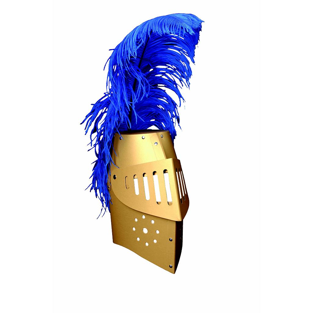 [VAH_641] Casque Doré, Carton Riveté, avec Plume