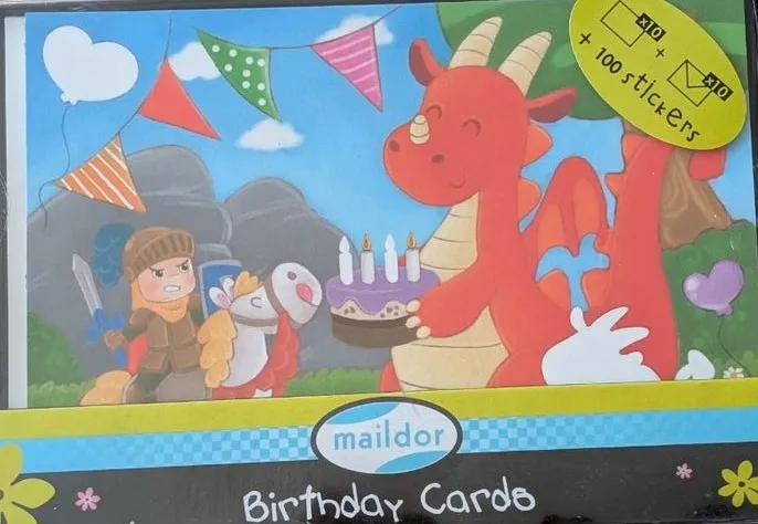 10 Cartes anniversaires Chevaliers