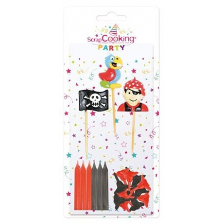 [JPM_40354] 12 Bougies + 3 Bougies "Pirate" Scrapcooking