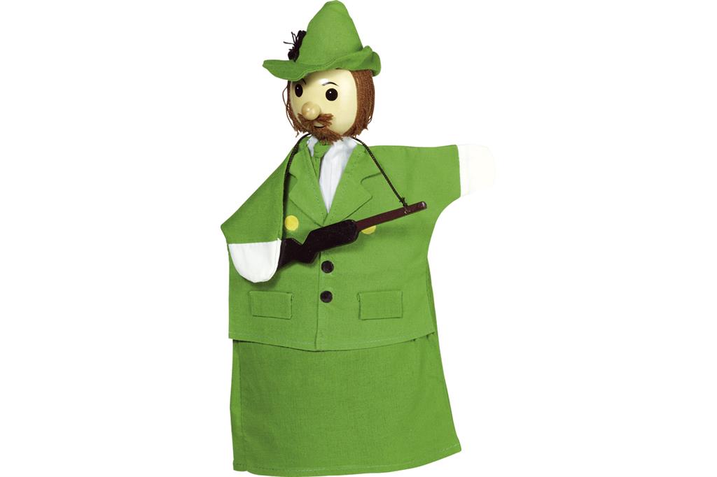 [DAM_8651989] Marionnette Tête en Bois Chasseur H27Cm.