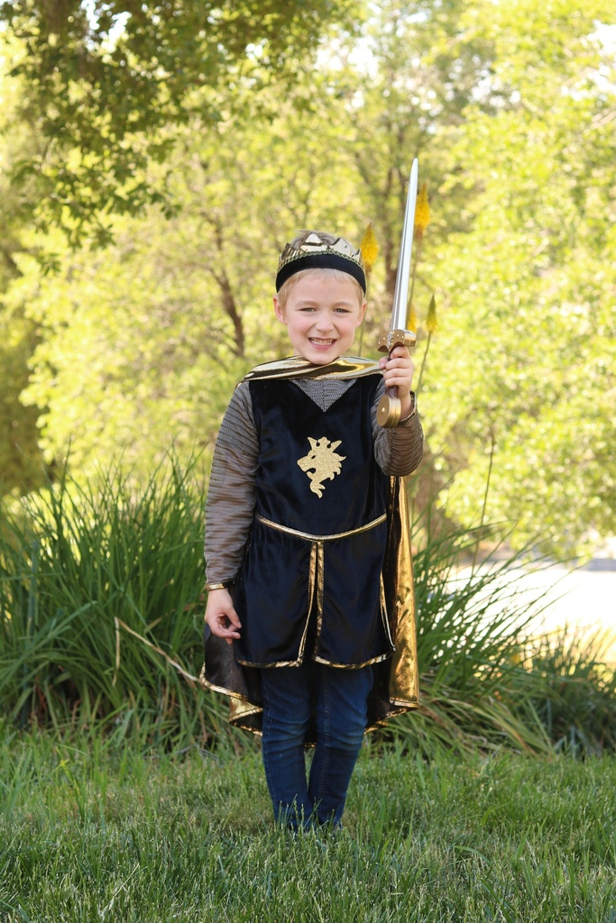 Set chevalier (tunique, cape, couronne), or, taille US 7-8