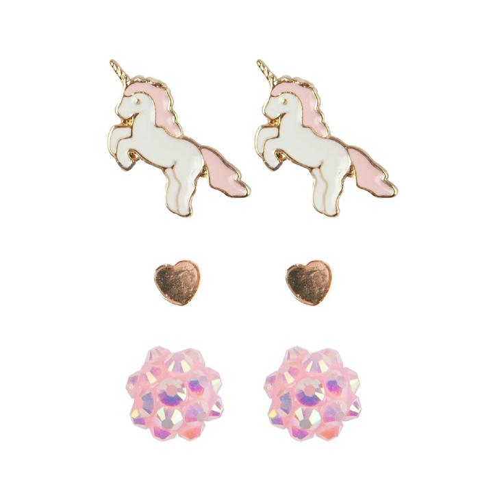 [GRP_90602] Boucles d'Oreilles Boutique Unicorn Studded, 3 Sets