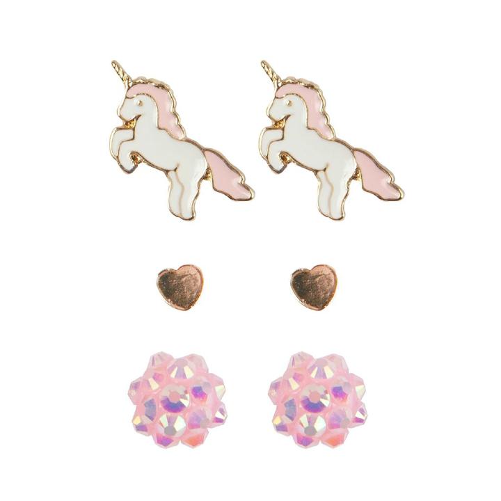 Boucles d'oreilles Boutique Unicorn Studded, 3 Sets