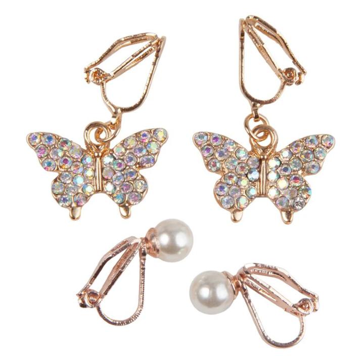 Boucles d'oreilles Boutique Butterfly Clip On, 2 Sets