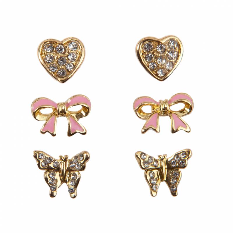 [GRP_90604] Boucles d'Oreilles Boutique Dazzle Studded, 3 Sets