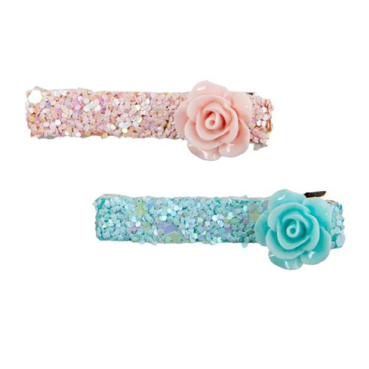 Barettes Boutique Glitter Rosette, 2 Pcs