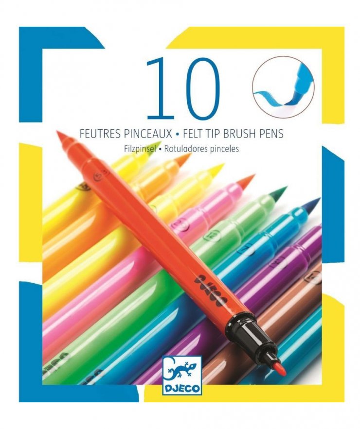 10 Feutres Pinceaux "Pop" (Les Couleurs Djeco)