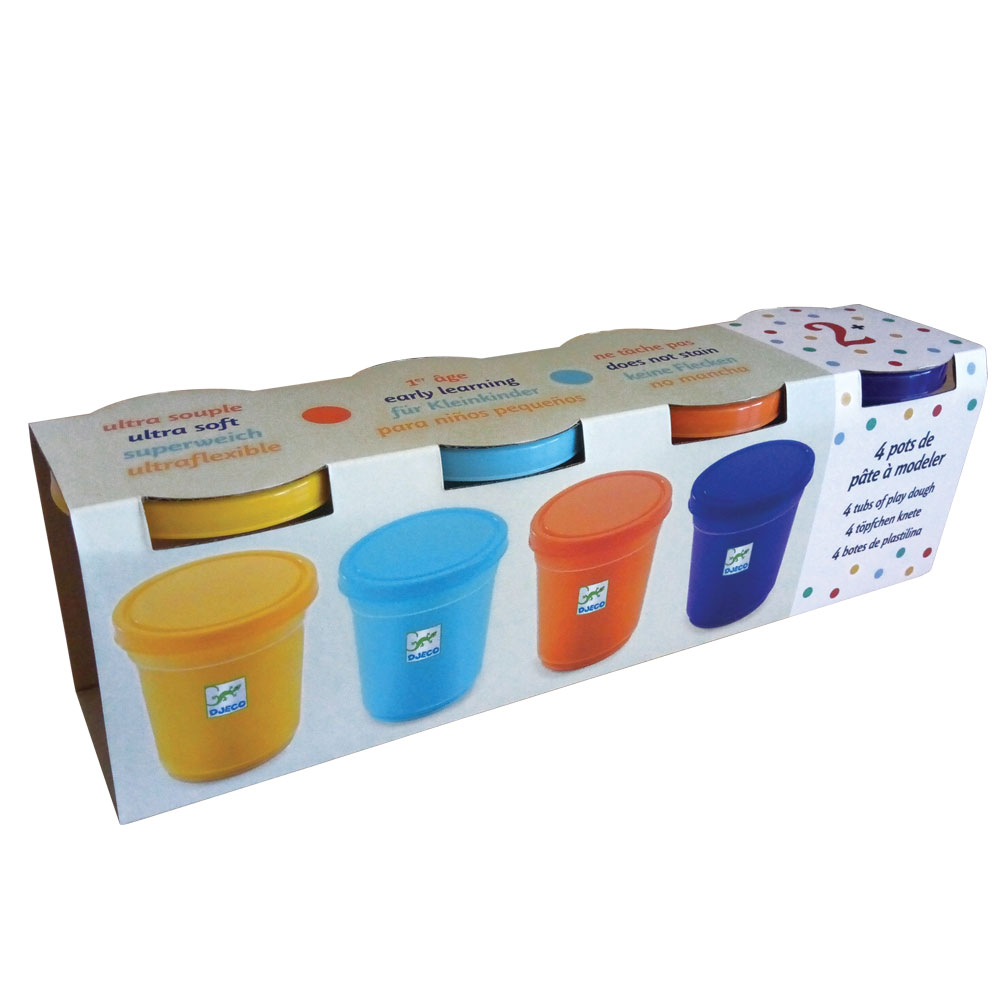 Pâte à modeler Eco : 4 pots de couleurs primaire - Jeux et jouets SES