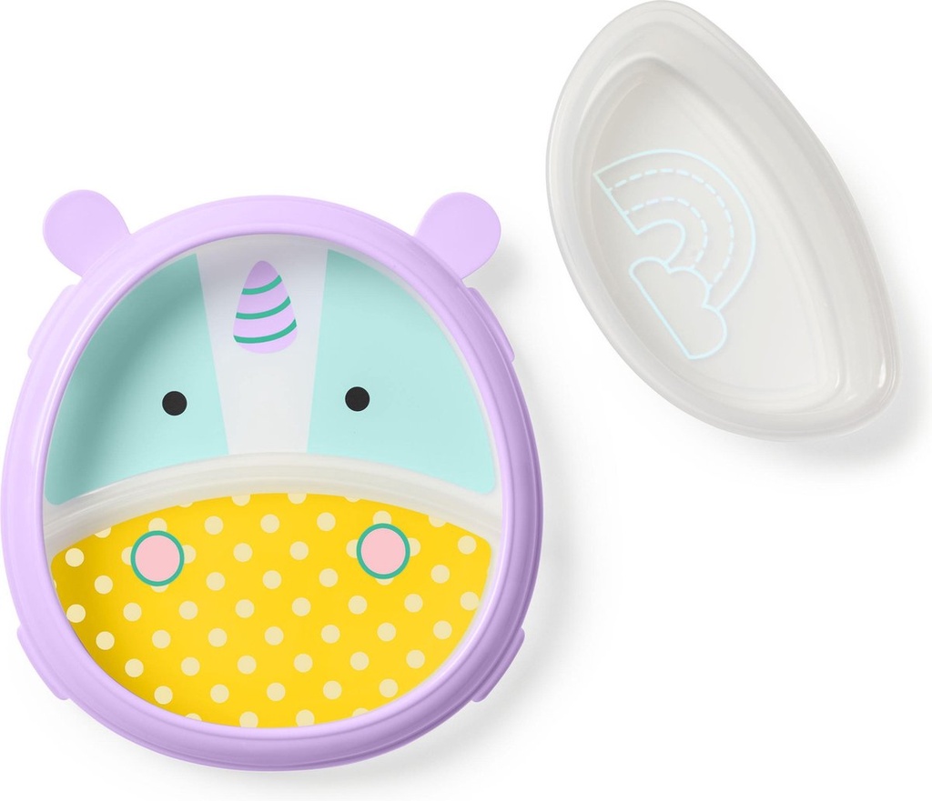 [HEB_252231] Assiette et Bol Sans Dégâts Licorne Zoo