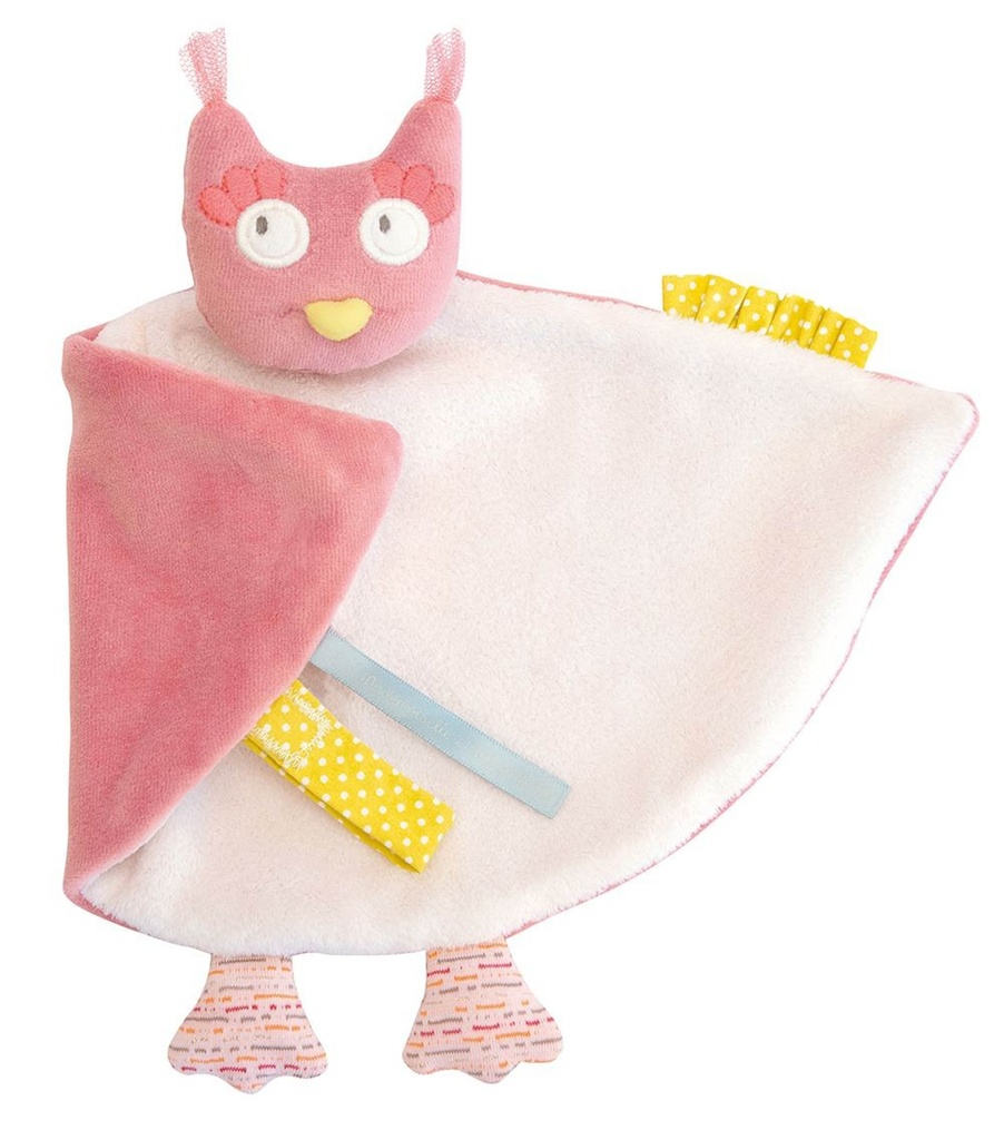 Doudou attache tétine chouette Mademoiselle et Ribambelle (Moulin Roty)