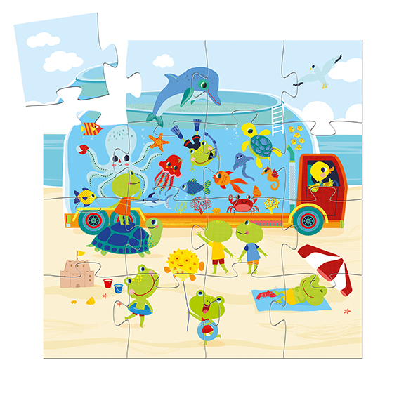 L'aquarium - 16 pcs (Puzzles Silhouettes Djeco)