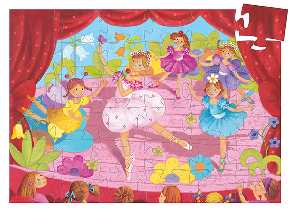 La Ballerine à la Fleur - 36 Pcs (Puzzles Silhouettes Djeco)