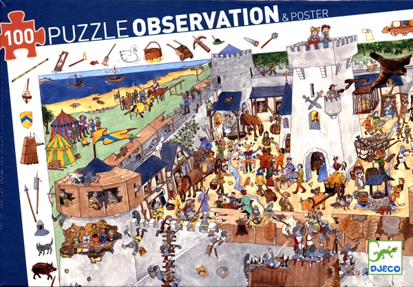 Le château fort - 100 pcs (Puzzles Observation Djeco)