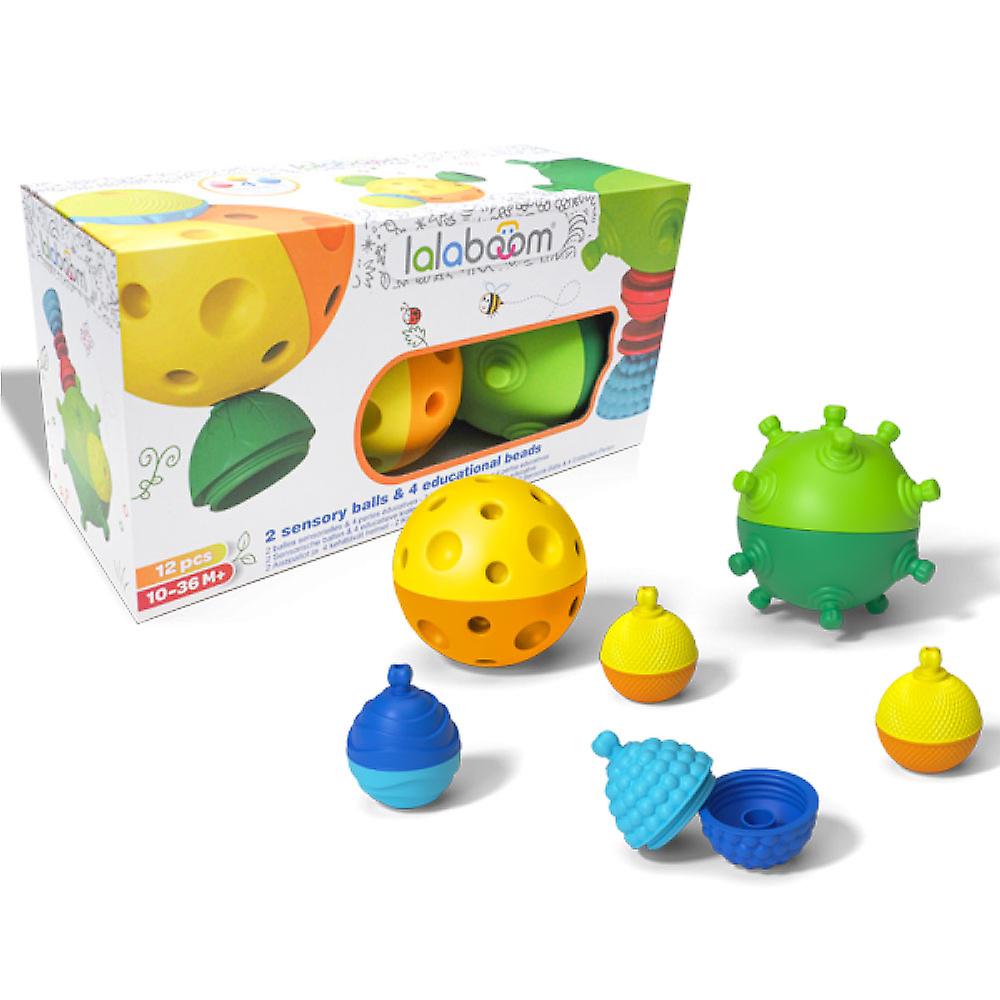 [JAN_BL900] Lalaboum 2 Balles Sensorielles et Perles 12 Pièces