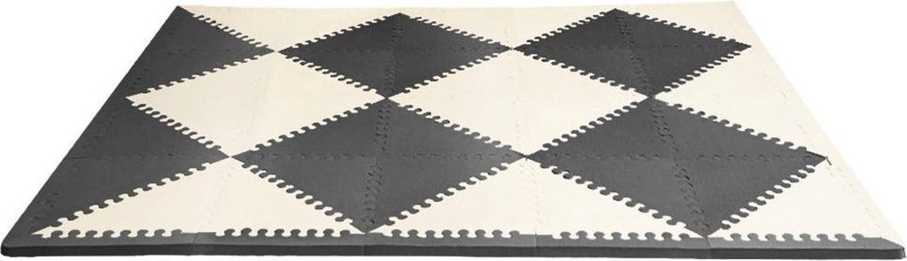 Carreaux en mousse noir & blanc pour tapis de sol