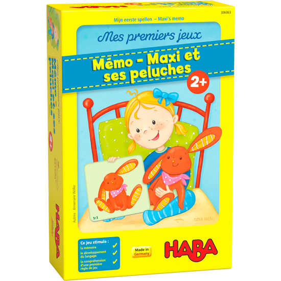!!! Jeu - Mes premiers jeux - Mémo - Maxi et ses peluches (français) = allemand HAB_306061 - néerlandais HAB_306065