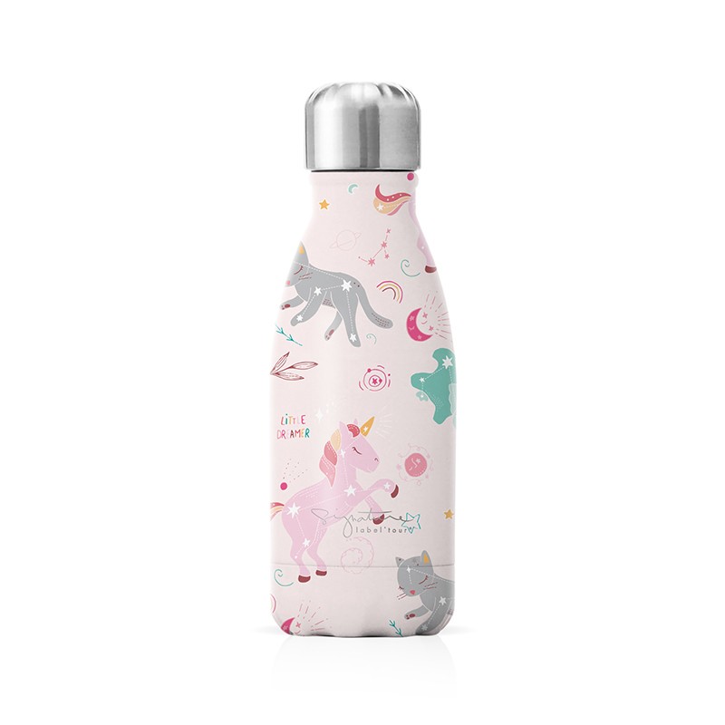 Bouteille isotherme en métal 260ml licornes