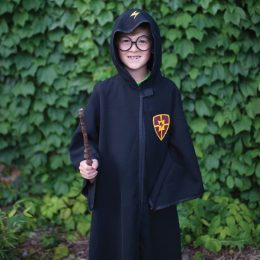Magicien noir Harry (manteau et lunettes) taille 7-8 ans