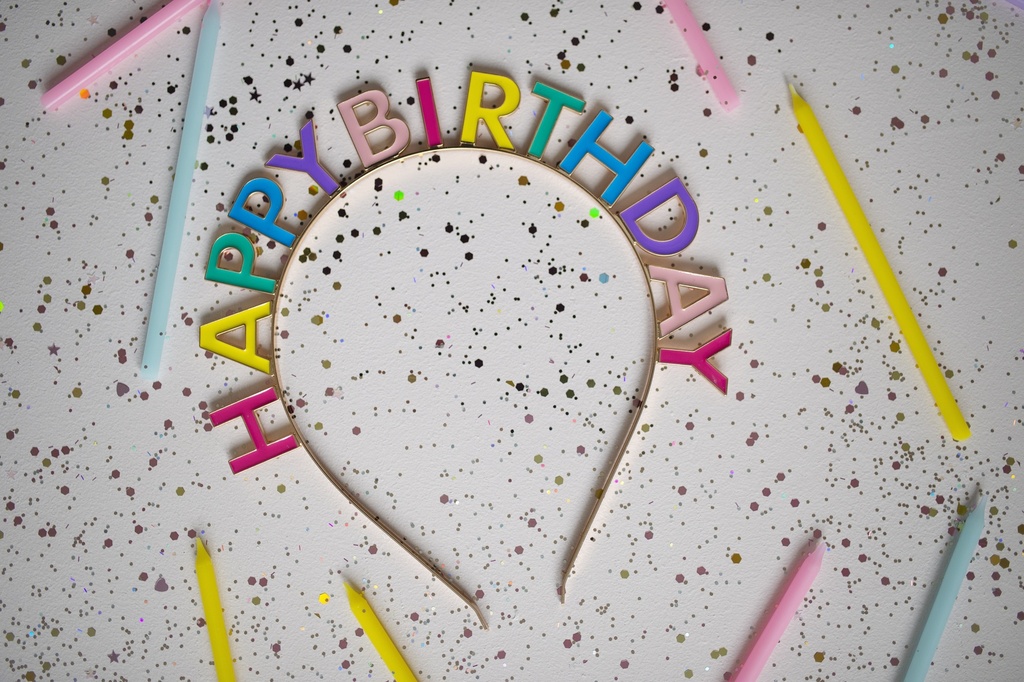 [GRP_89070] Serre-Tête Happy Birthday Coloré