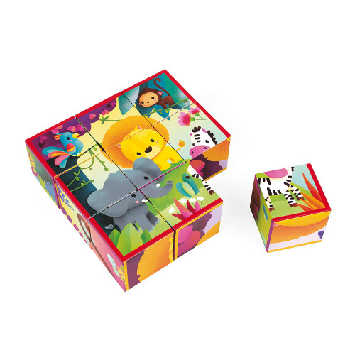 [JAN_J02732] Kubkid, 9 Cubes Animaux de la Jungle