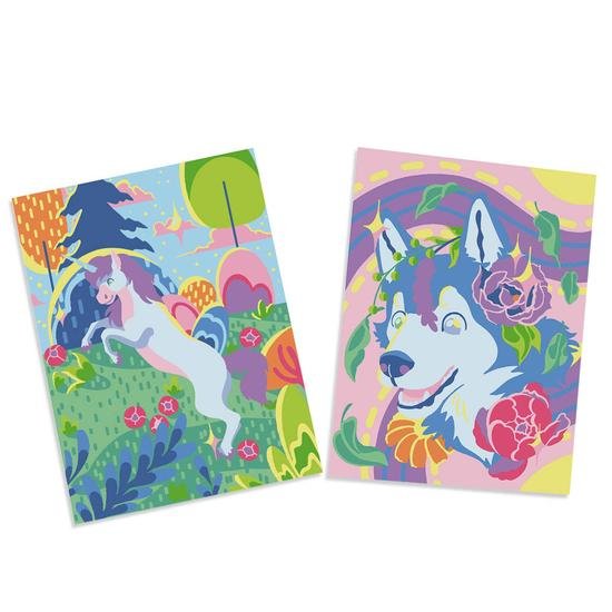 Peinture au numéro Husky et Licorne