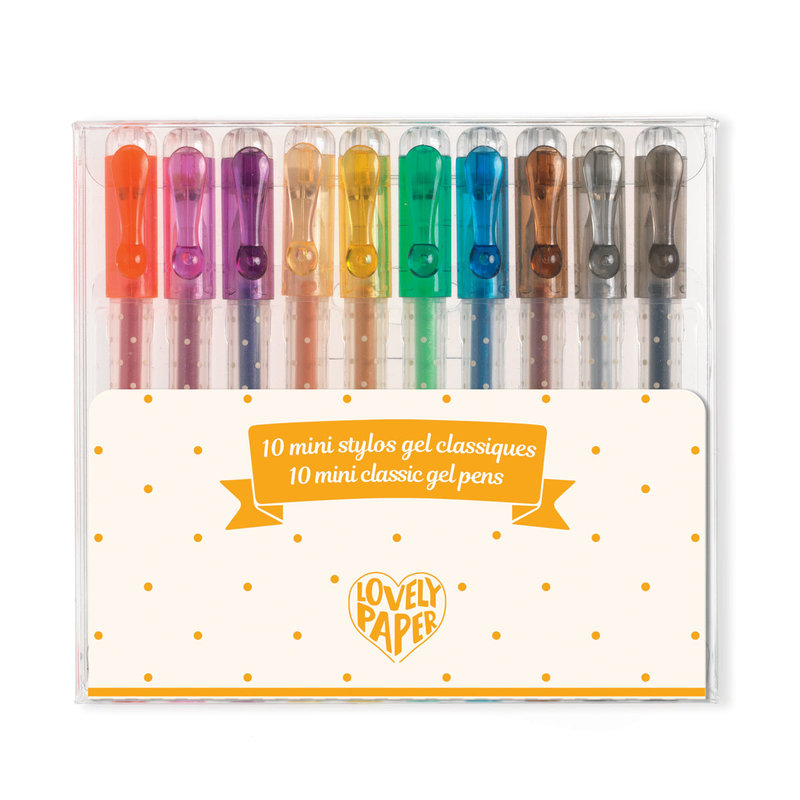 10 mini stylos gel classique