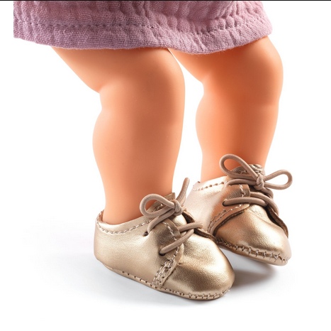 Pomea -Vêtements de Poupées Chaussures Dorées