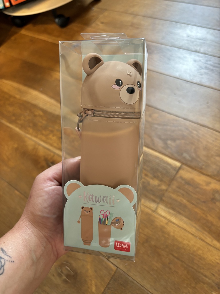 Kawaii 2-In-1 Soft Silicone Pencil Case - Teddy Bear