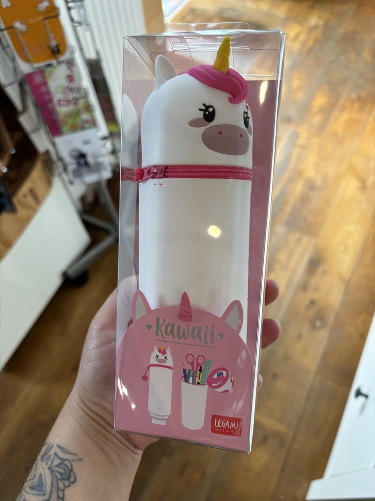 [LEG_KA0012] Kawaii 2-In-1 Soft Silicone Pencil Case - Licorne