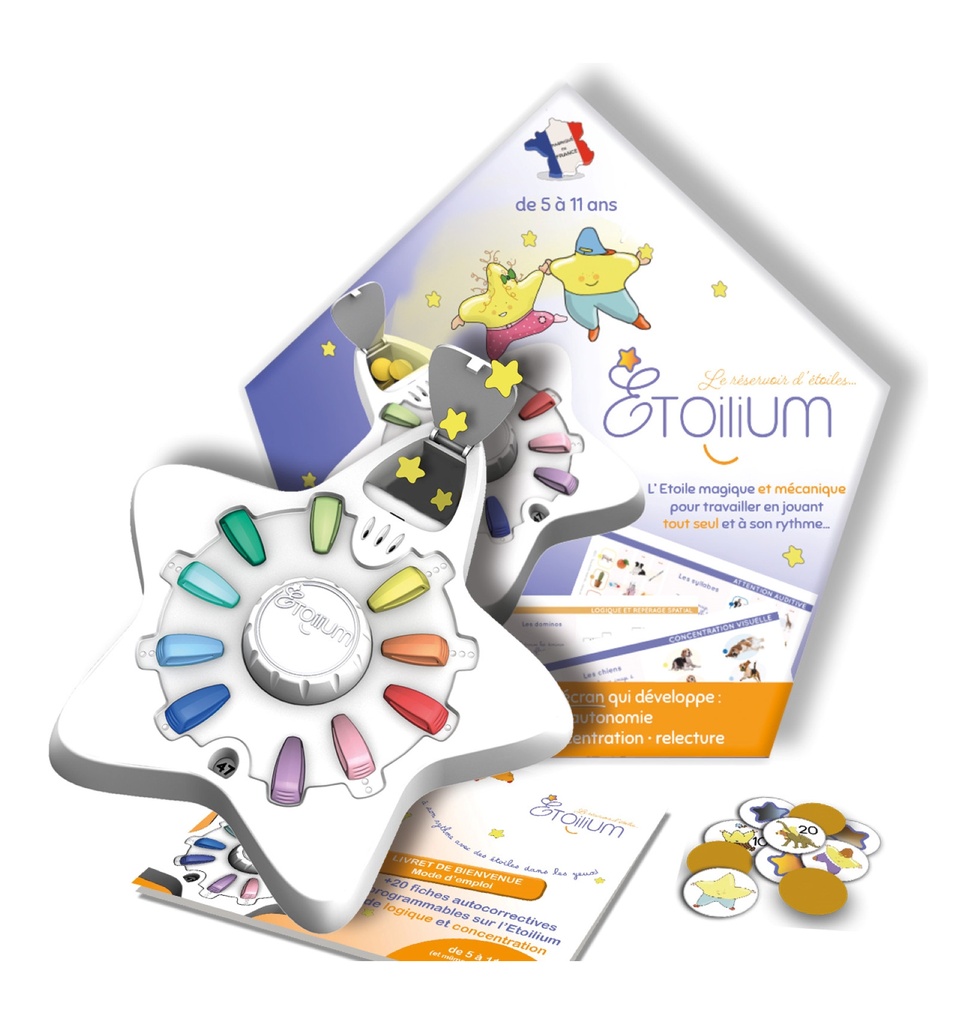 Etoilium: coffret de départ (inclus le livret de découverte avec 200 questions de logique et concentration et 20 gommettes)